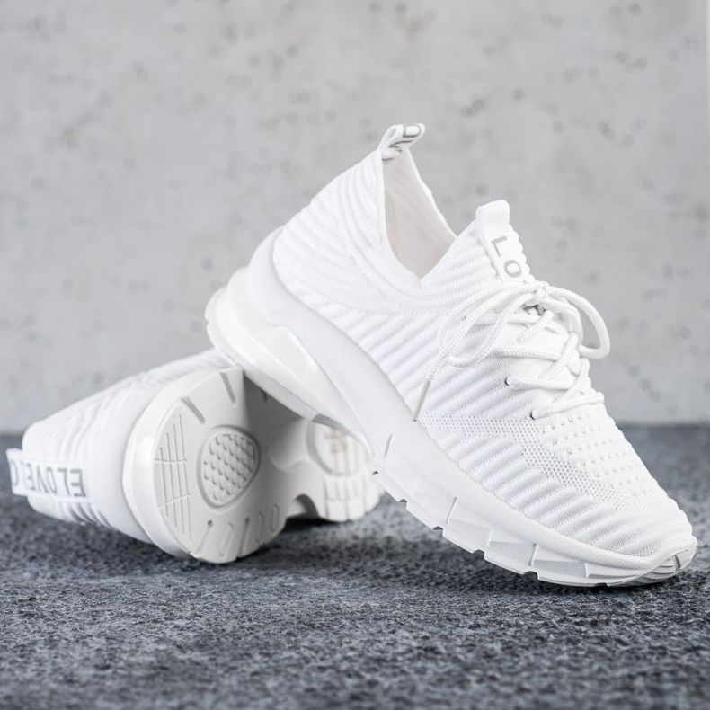 SHELOVET Bílé tenisky na platformě bílý 1