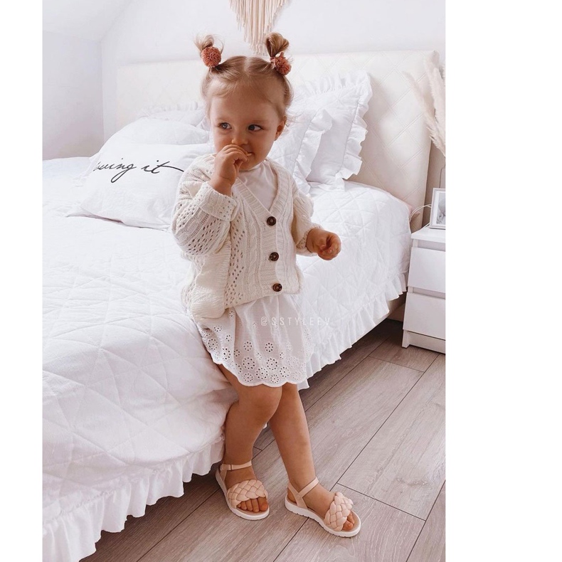 FR1 Dětské sandály s pletenou růžovou Adellou růžový 2