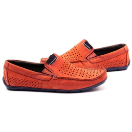 Olivier Pánská obuv mokasín 906 na letní červenou červené 4