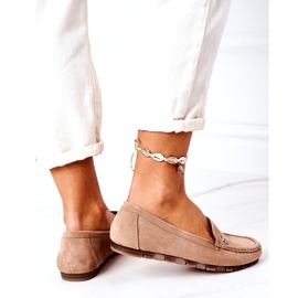 PS1 Dámské semišové mokasíny světle hnědé Madelyn béžový 3