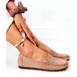 PS1 Dámské semišové mokasíny světle hnědé Madelyn béžový 4