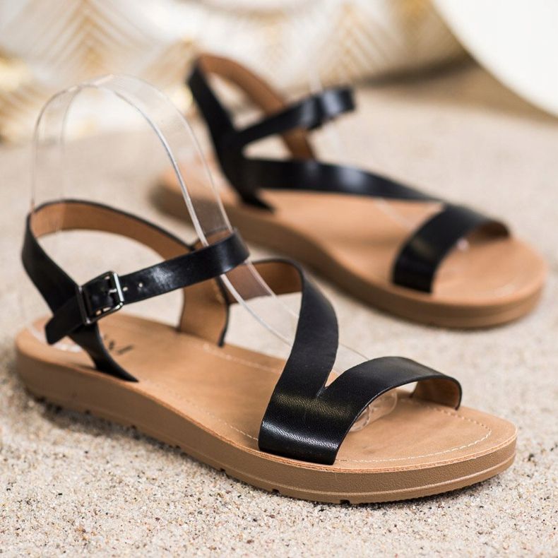 Cm Paris Neformální sandály s eko kůží černá 1