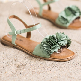 SHELOVET Módní zelené sandály zelený 1