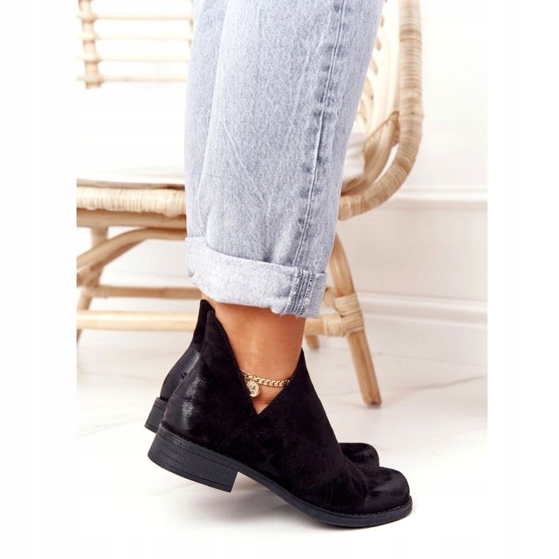 PS1 Černé dámské kozačky Hillary s výřezy černá 2