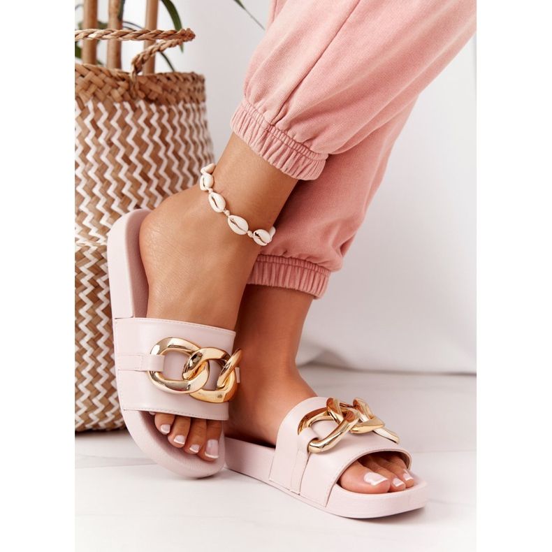 PS1 Jednu chvíli béžové gumové pantofle s řetězem béžový 2 PS1 Jednu chvíli béžové gumové pantofle s řetězem béžový 2