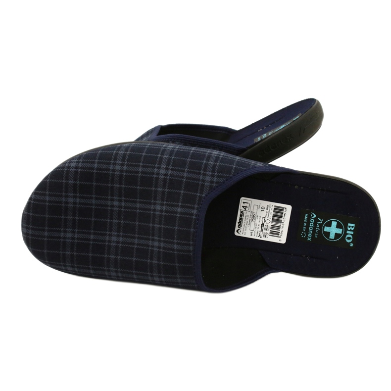 Pánské pantofle, Adanex 25951, tmavě modrá káro modrý 4