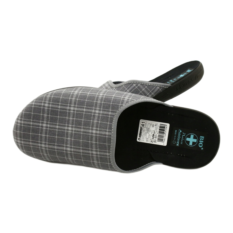 Pánské pantofle Adanex 25950 šedé kostkované šedá 5