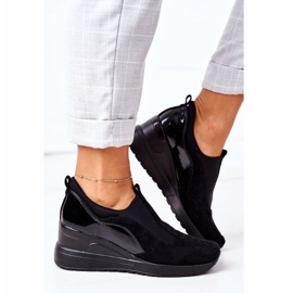 Vinceza 10593 černé nazouvací klínové tenisky černá 2