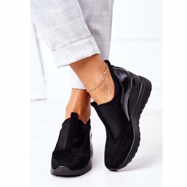 Vinceza 10593 černé nazouvací klínové tenisky černá 1