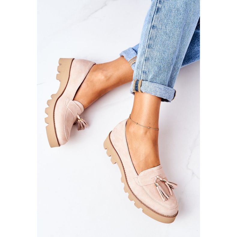 Semišové mokasíny Lewski Shoes 3053 Cappuccino béžový 1