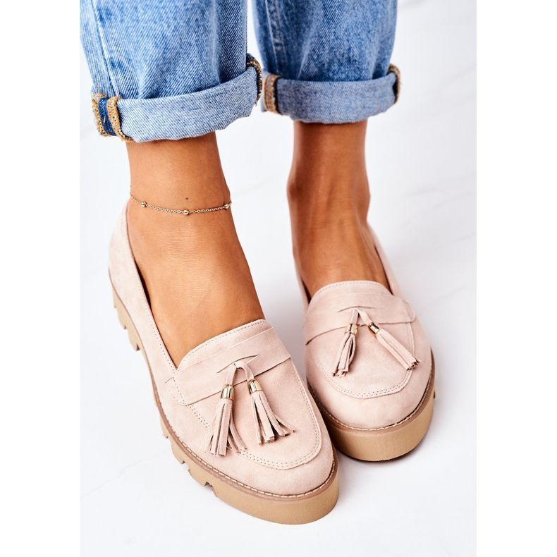 Semišové mokasíny Lewski Shoes 3053 Cappuccino béžový 2