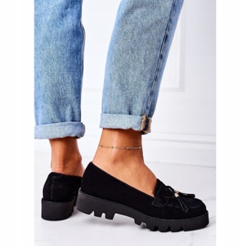 Semišové mokasíny Lewski Shoes 3053 Black černý 1