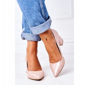 Lewski Shoes Saténové lodičky se zvířecím vzorem boty Lewski 2801 růžové růžový 2