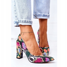 Lewski Shoes Kožené lodičky se vzorem hadí kůže, boty Lewski 2453, barevné vícebarevný 1