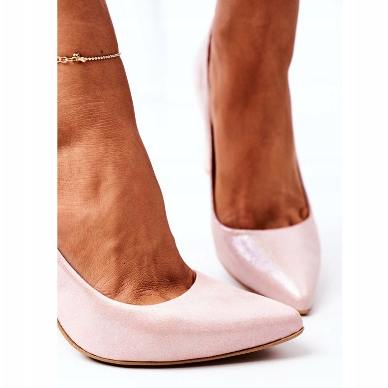 Lewski Shoes Saténové lodičky se zvířecím vzorem boty Lewski 2453 růžové růžový 1