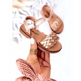 FR1 Dětské sandály se zapleteným růžovým zlatem 283-2B Bailly zlatý 3