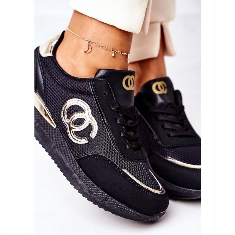 PE1 Dámské sportovní boty Tenisky černé a zlaté pod kontrolou černá zlatý 1