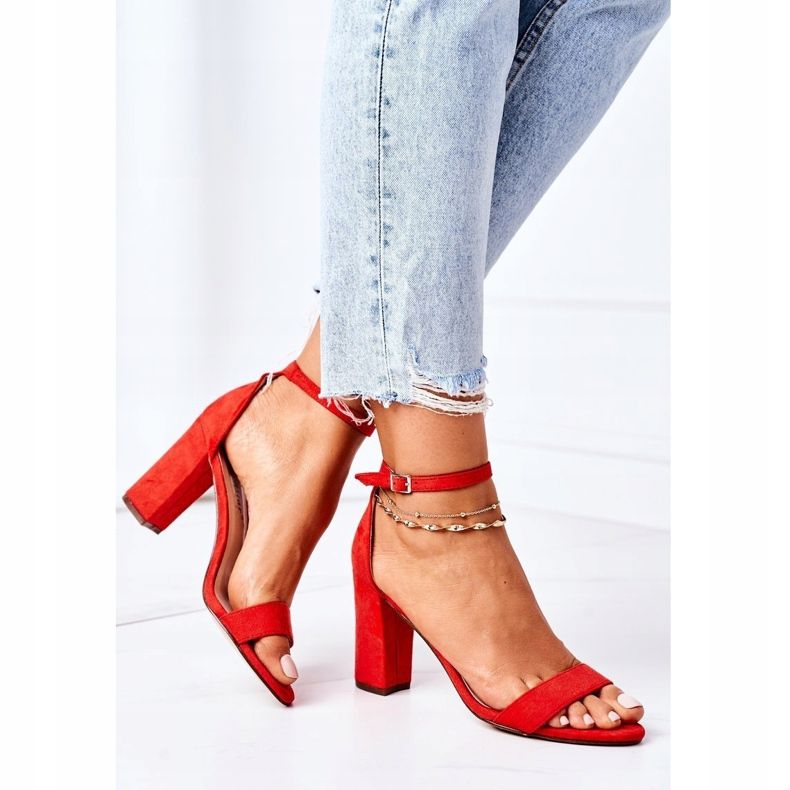 PS1 Červené florentské semišové sandály na baru 1 PS1 Červené florentské semišové sandály na baru 1