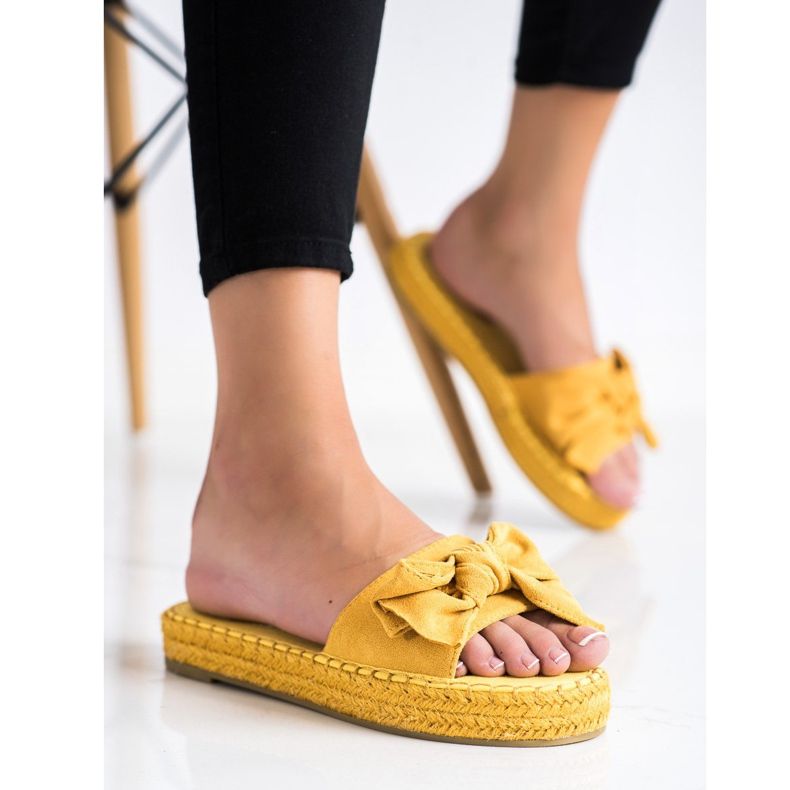 Coura Pantofle Espadrilles S Mašlí žluť 1