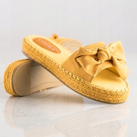Coura Pantofle Espadrilles S Mašlí žluť 2