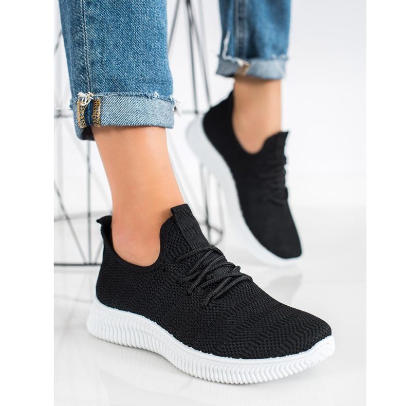 SHELOVET Textilní sportovní obuv černá 2