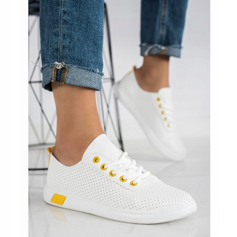 SHELOVET Prolamované tenisky bílý 1