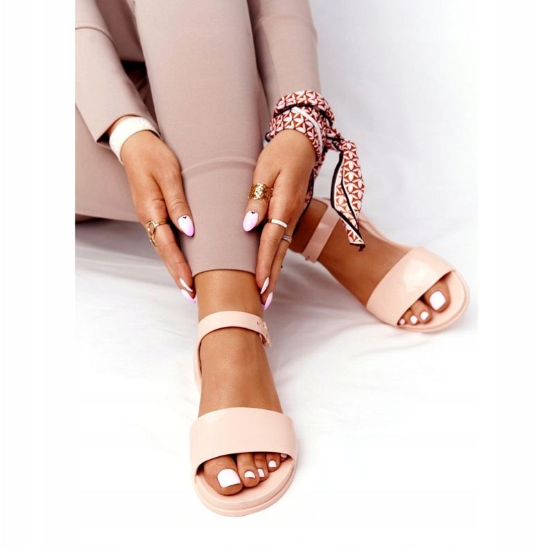 Voňavé ekologické gumové sandály ZAXY HH285123 Nude béžový růžový 5
