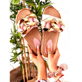 PS1 Bílé žabky s řetězem Poslední tanec bílý zlatý 7