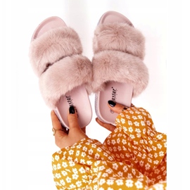 PS1 Béžové pantofle na platformě s kožešinou a kubickými zirkony Wow! béžový 5