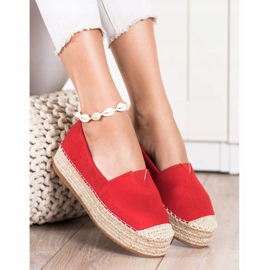 Primavera Espadrilky na platformě červené 1
