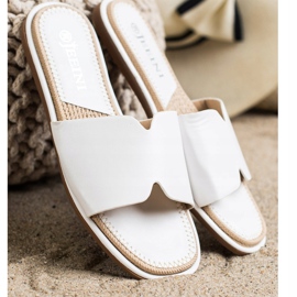 SHELOVET Elegantní pantofle z eko kůže bílý 1