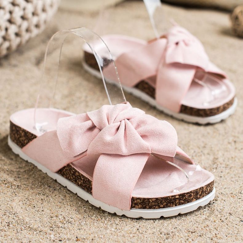 Ideal Shoes Módní pantofle růžový 1