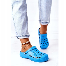Flameshoes Dámské pantofle Blue Light Crocs Eva modrý 1