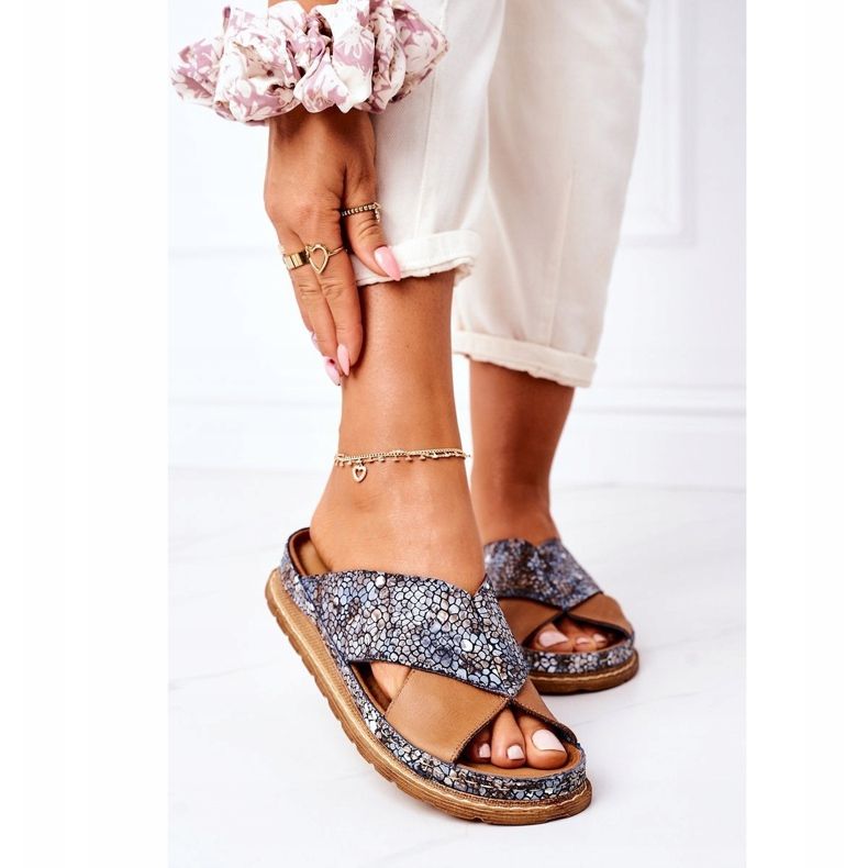 Kožené profilované pantofle Maciejka 04986-02 hnědé hnědý 2