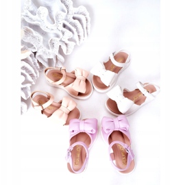 FR1 Dětské sandály s bílou mašlí Abbie bílý 1