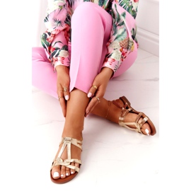 S.Barski Elegantní sandály S. Barski 541-A1 Gold zlatý 3