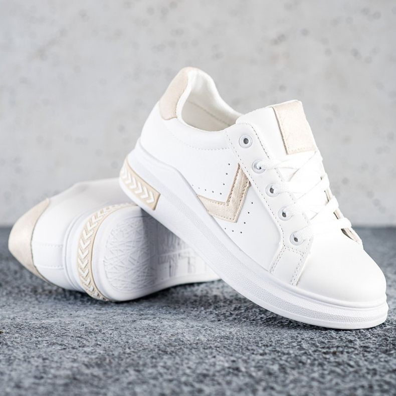 SHELOVET Eko kožené tenisky bílý 1