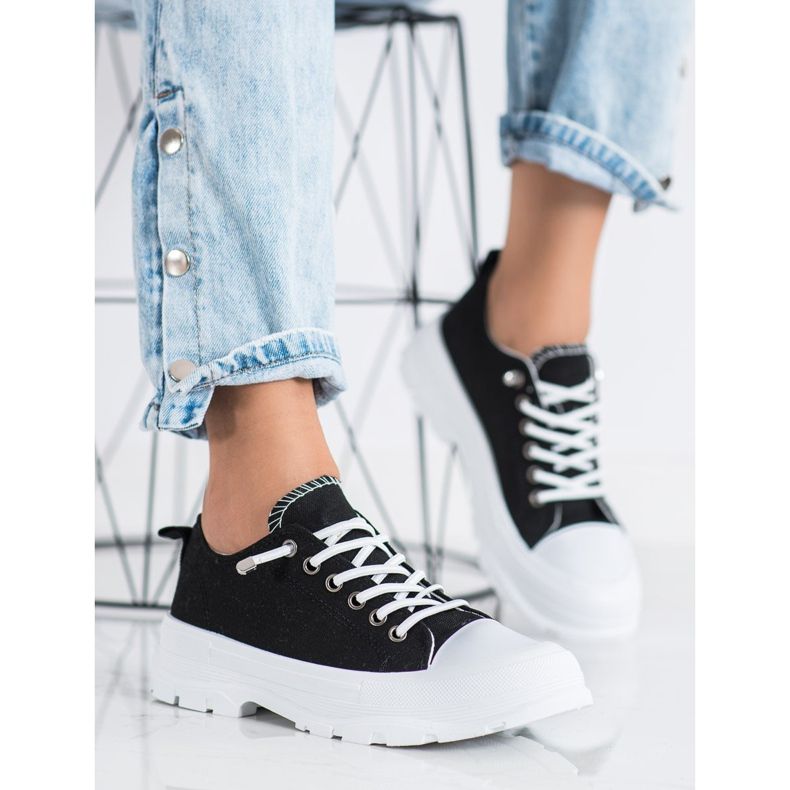 Sabatina Módní tenisky na platformě černý 1