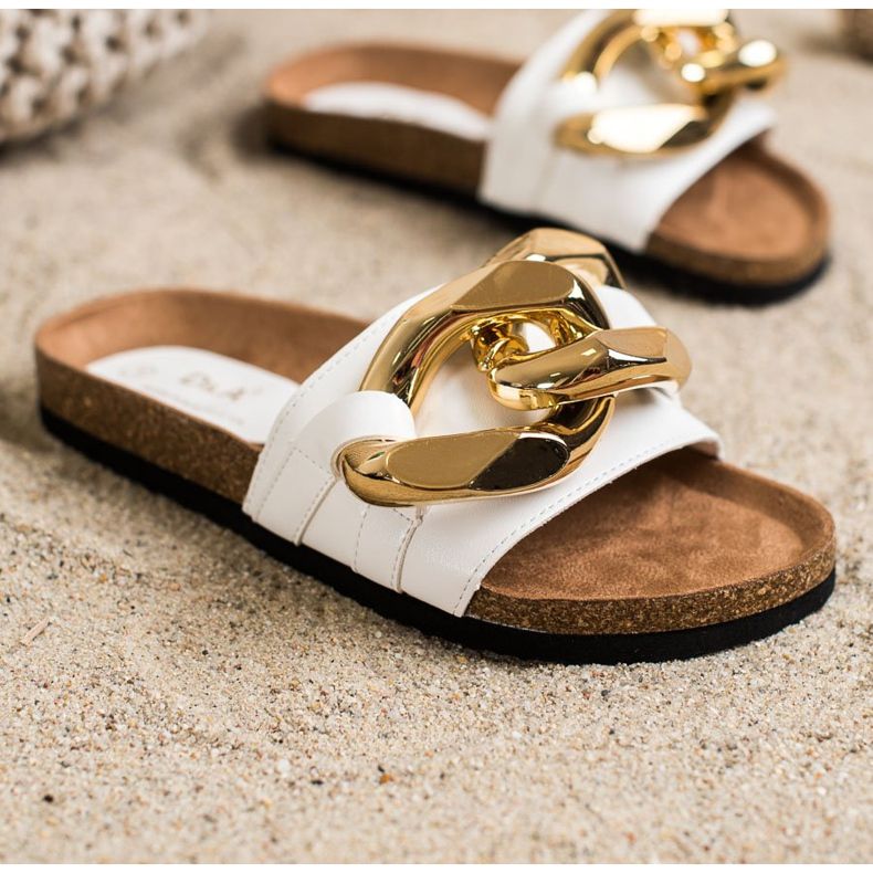 S. BARSKI Bílé módní pantofle bílý 1