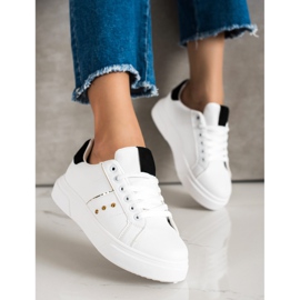 SHELOVET Eko kožené tenisky bílý 1