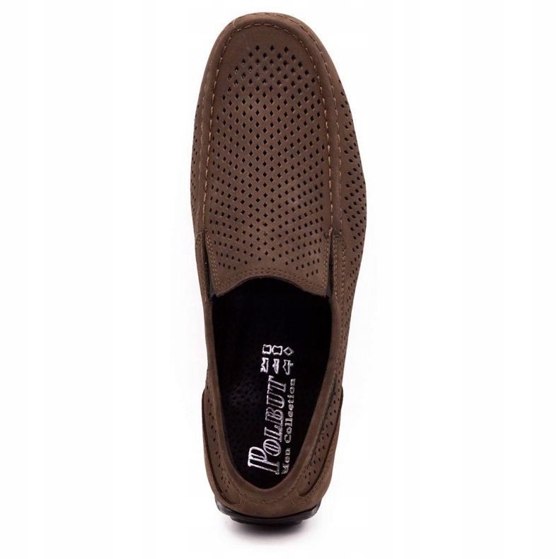 Polbut Pánské kožené mokasíny 2105P tmavě hnědé hnědý 7 Polbut Pánské kožené mokasíny 2105P tmavě hnědé hnědý 7