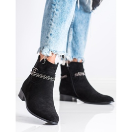 Boty s ozdobným řetízkem VINCEZA černý 2