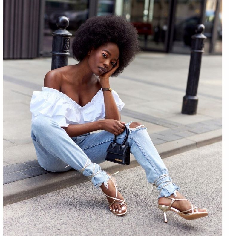 PS1 Svázané sandály na vysokém podpatku se čtvercovou zlatou dráhou zlatý 4