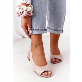 Semišové sandály na vysokém podpatku Sergio Leone SK807 Pink růžový zlatý 2