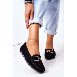 PS1 Dámské černé semišové mokasíny v centru černá 2