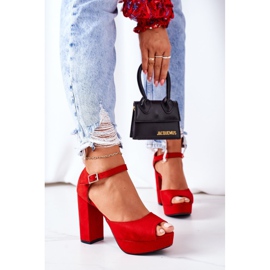 PW1 Semišové sandály na červeném baru Silvia 2