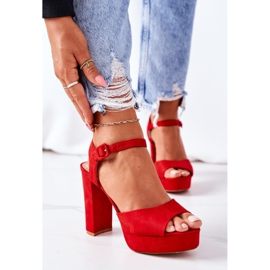 PW1 Semišové sandály na červeném baru Camilia 2