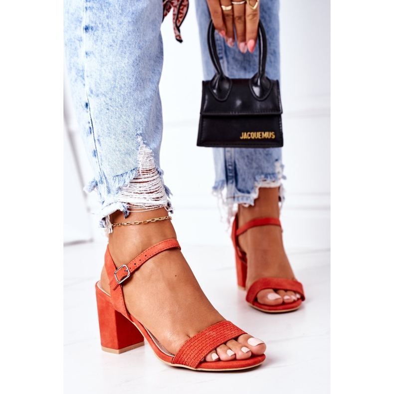 PS1 Semišové oranžové sandály Vanessa na baru oranžový 2