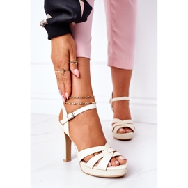 PW1 Elegantní Sandály Na Baru Béžové Anastasie béžový 2