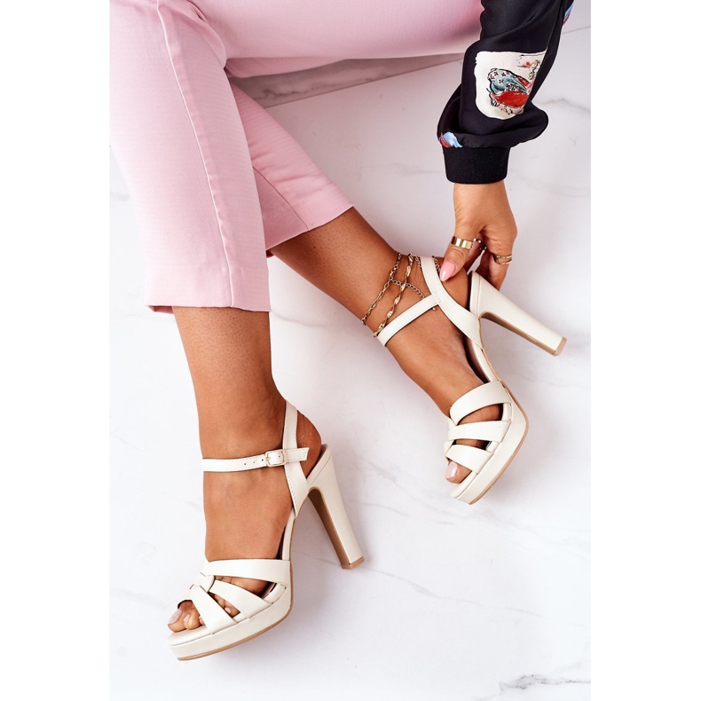 PW1 Elegantní Sandály Na Baru Béžové Anastasie béžový 1